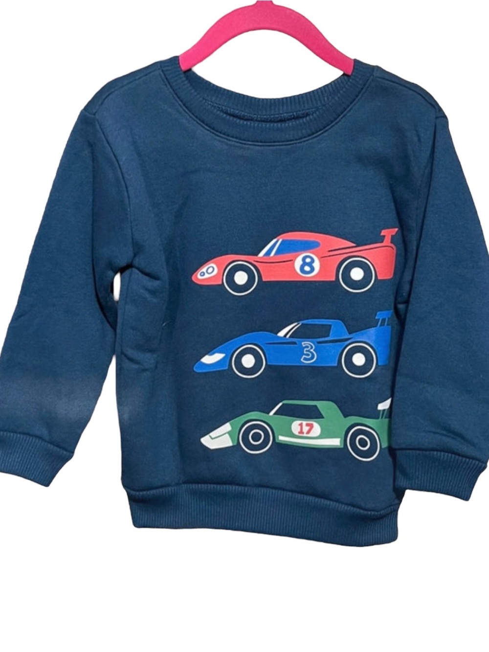 New Boys 2t navy race car sweatshirt